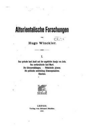 Cover of Altorientalische Forschungen