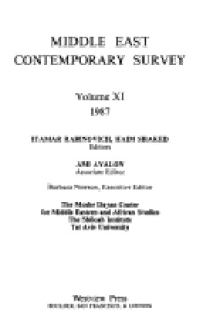 Cover of Middle East Contemporary Survey, Volume Xi, 1987