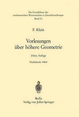 Cover of Vorlesungen Uber Hohere Geometrie