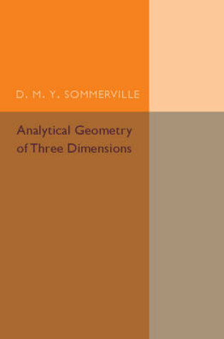 Cover of Analytical Geometry of Three Dimensions