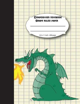 Book cover for Composition notebook graph ruled paper 8.5 x 11" 200 page 4x4 grid per inch, Funny Dragon wars