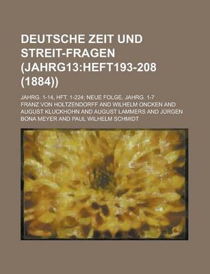 Book cover for Deutsche Zeit Und Streit-Fragen (Jahrg13