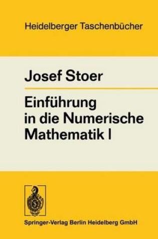 Cover of Einfahrung in Die Numerische Mathematik I