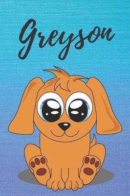 Book cover for Greyson dog coloring book / notebook / journal / diary