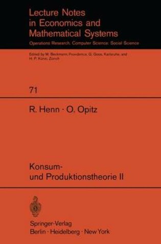 Cover of Konsum- und Produktionstheorie II