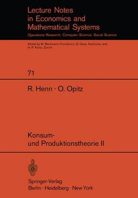 Cover of Konsum- und Produktionstheorie II