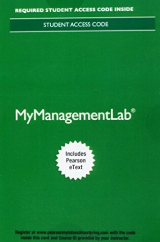 Cover of Mylab Management with Pearson Etext -- Access Card -- For Essentials of Organizational Behavior
