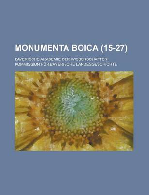 Book cover for Monumenta Boica (15-27)