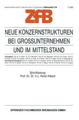 Cover of Neue Konzernstrukturen bei Großunternehmen und im Mittelstand