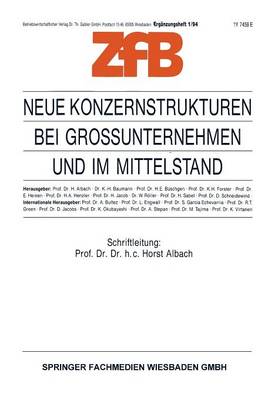 Book cover for Neue Konzernstrukturen bei Großunternehmen und im Mittelstand