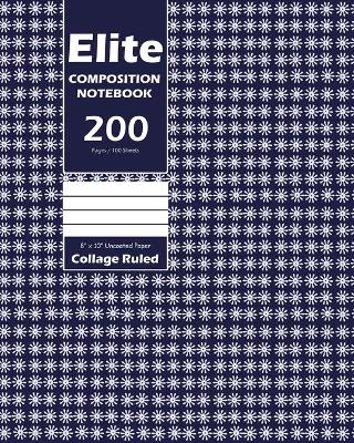 Book cover for Elite Composition Notebook, Collage Ruled Lined, Large 8 x 10 Inch, 100 Sheet, Navy Cover