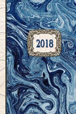 Book cover for 2018 Diary Blue Marble Design