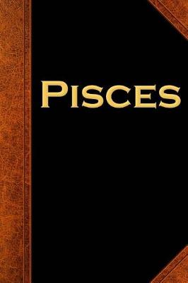 Book cover for Pisces Zodiac Horoscope Vintage Journal