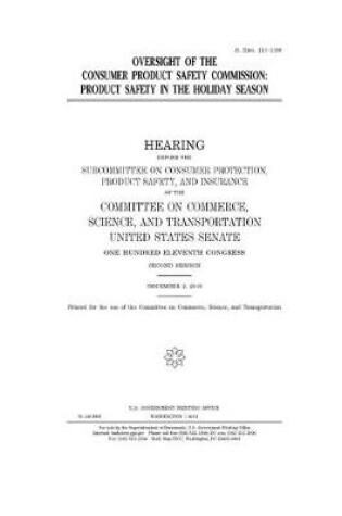 Cover of Oversight of the Consumer Product Safety Commission