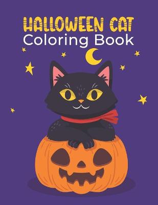 Book cover for Halloween Cat Coloring Book