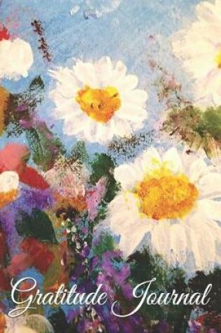 Cover of Gratitude Journal Acrylic Painting of Daisies in Meadow
