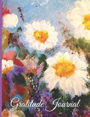 Cover of Gratitude Journal Acrylic Painting of Daisies in Meadow