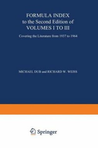 Cover of Formula Index to the Second Edition of Volume 1 to 3