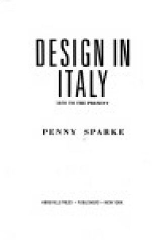 Cover of Design in Italy