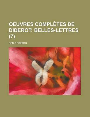 Book cover for Oeuvres Completes de Diderot (7); Belles-Lettres