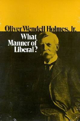 Book cover for Oliver Wendell Holmes Jr: What Manner of Liberal?