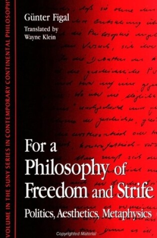 Cover of For a Philosophy of Freedom and Strife