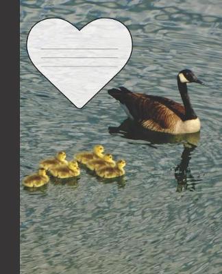 Cover of Cute Mother Goose & Baby Geese Blank Wide-ruled Lined School Composition Notebook