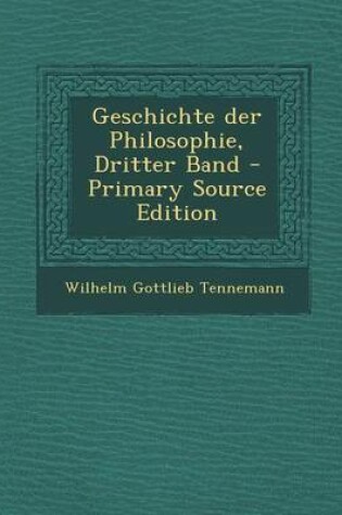 Cover of Geschichte Der Philosophie, Dritter Band