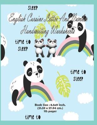 Book cover for English Cursive Letter And Number Handwriting Worksheets