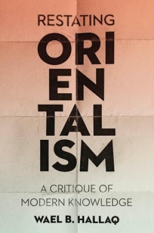 Cover of Restating Orientalism