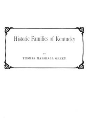 Cover of Historic Families of Kentucky