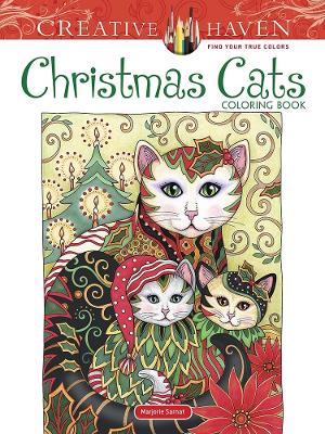 Book cover for Creative Haven Christmas Cats Coloring Book