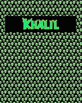 Book cover for 120 Page Handwriting Practice Book with Green Alien Cover Khalil