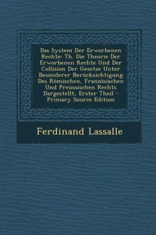 Cover of Das System Der Erworbenen Rechte