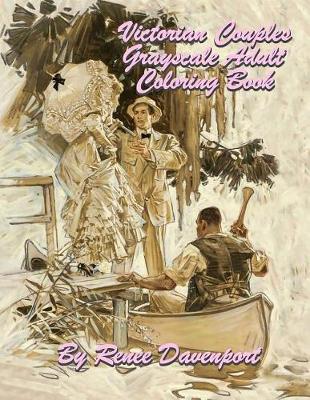 Book cover for Victorian Couples Grayscale Adult Coloring Book