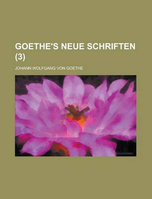 Book cover for Goethe's Neue Schriften (3)