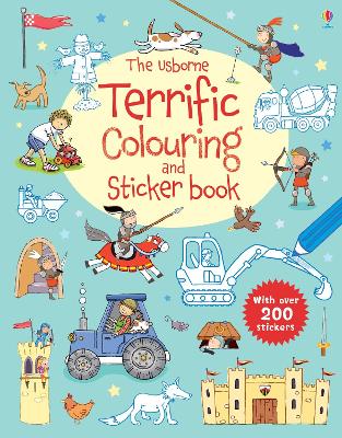 Book cover for Usborne Terrific Colouring and Sticker Book