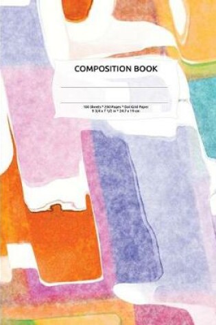 Cover of Abstract Watercolor Composition Notebook, Dotted Grid Journal Paper