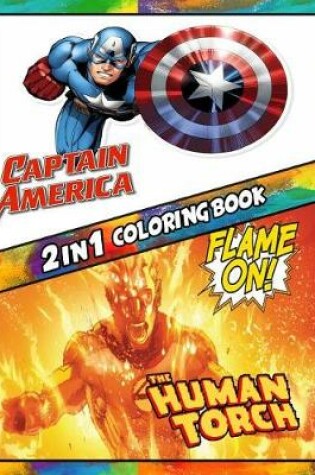 Cover of 2 in 1 Coloring Book Captain America and The Human Torch