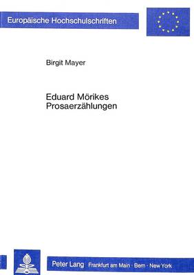 Book cover for Eduard Moerikes Prosaerzaehlungen