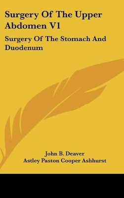 Book cover for Surgery Of The Upper Abdomen V1