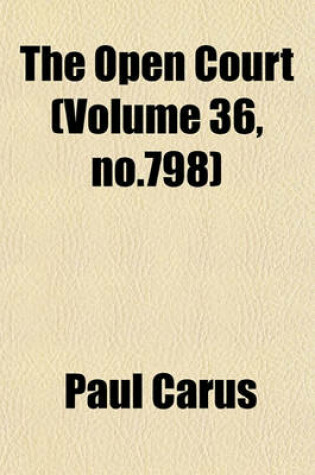 Cover of The Open Court (Volume 36, No.798)