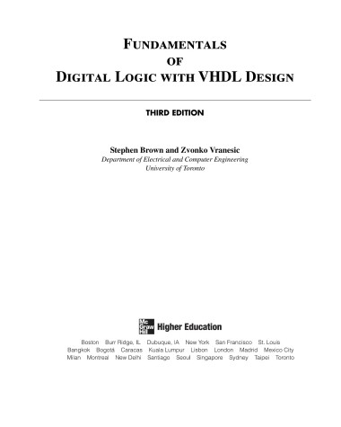 Book cover for Fundamentals of Digital Logic with VHDL Design