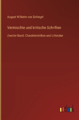 Cover of Vermischte und kritische Schriften