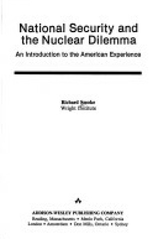 Cover of National Security and the Nuclear Dilemma