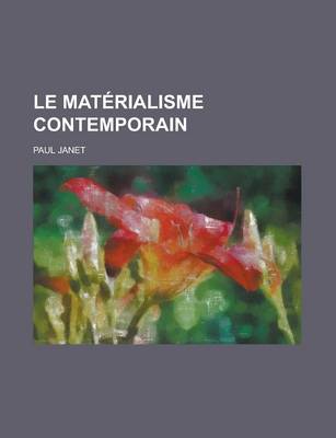 Book cover for Le Materialisme Contemporain