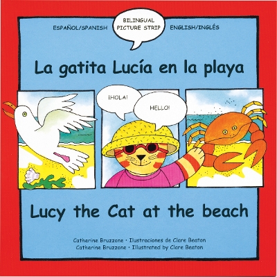 Book cover for Lucy Cat at the Beach/La Gatita Lucía en la playa