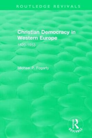 Cover of Christian Democracy in Western Europe (1957)