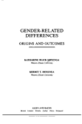 Cover of Gender-Related Differences