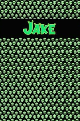 Cover of 120 Page Handwriting Practice Book with Green Alien Cover Jake